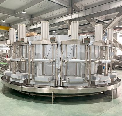 Máquina de procesamiento de tofu duradera con capacidad de 400 kg y prensador automático de discos