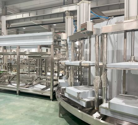 Máquina de procesamiento de tofu duradera con capacidad de 400 kg y prensador automático de discos
